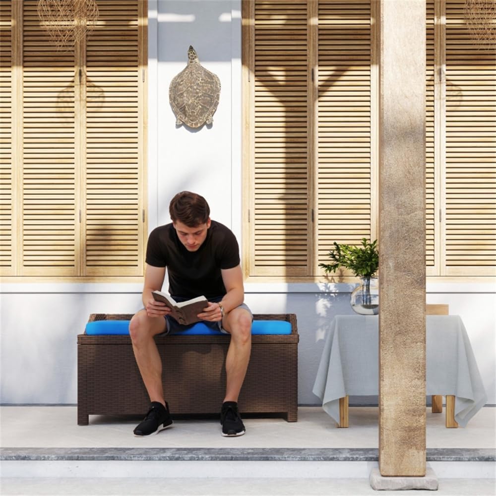 Versatile Storage Bench with Comfortable Cushioned Seat and Durable Aluminum Frame for Living Room or Patio Use