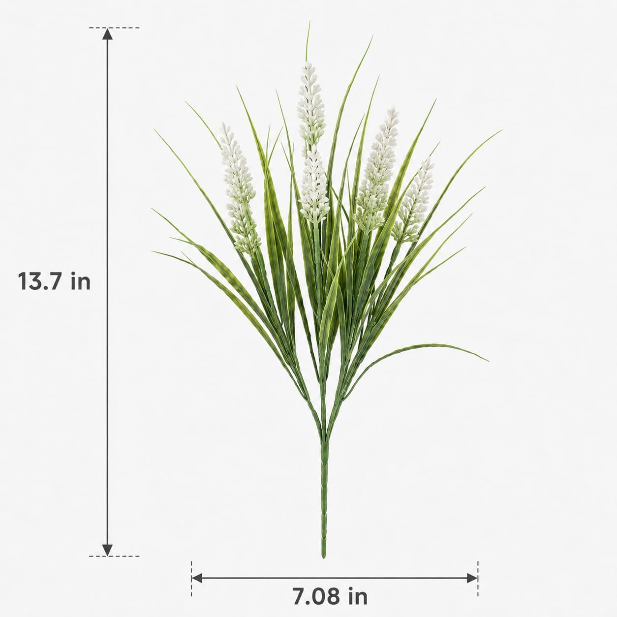 Artificial Monkey Grass with Flowers - UV Resistant Artificial Outdoor Plants, Faux Flowers for Outdoor Planters, Porch, Patio, Garden, Window Box - 12 Bundles White