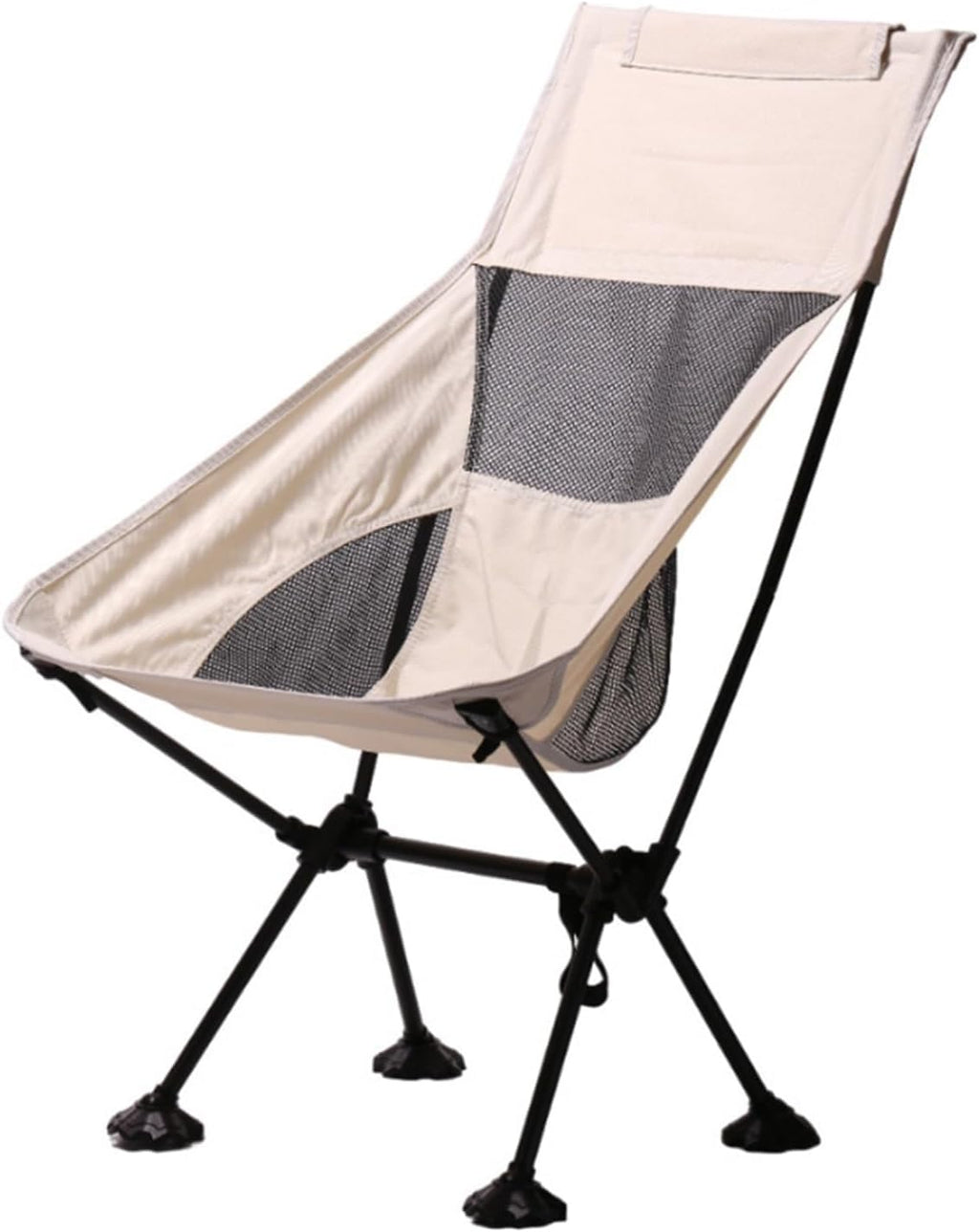 Ultralight Foldable Moon Camping Chair Set | Lightweight Backpacking Leisure Chairs for Garden, Picnic, Beach and Fishing(High back-navy)
