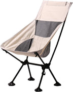 Ultralight Foldable Moon Camping Chair Set | Lightweight Backpacking Leisure Chairs for Garden, Picnic, Beach and Fishing(High back-navy)