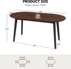 63" Oval Dining Room Table for 4-6, Modern Wooden Dining Table with Solid Wood Legs, Kitchen Table for Dining Room Office, Walnut