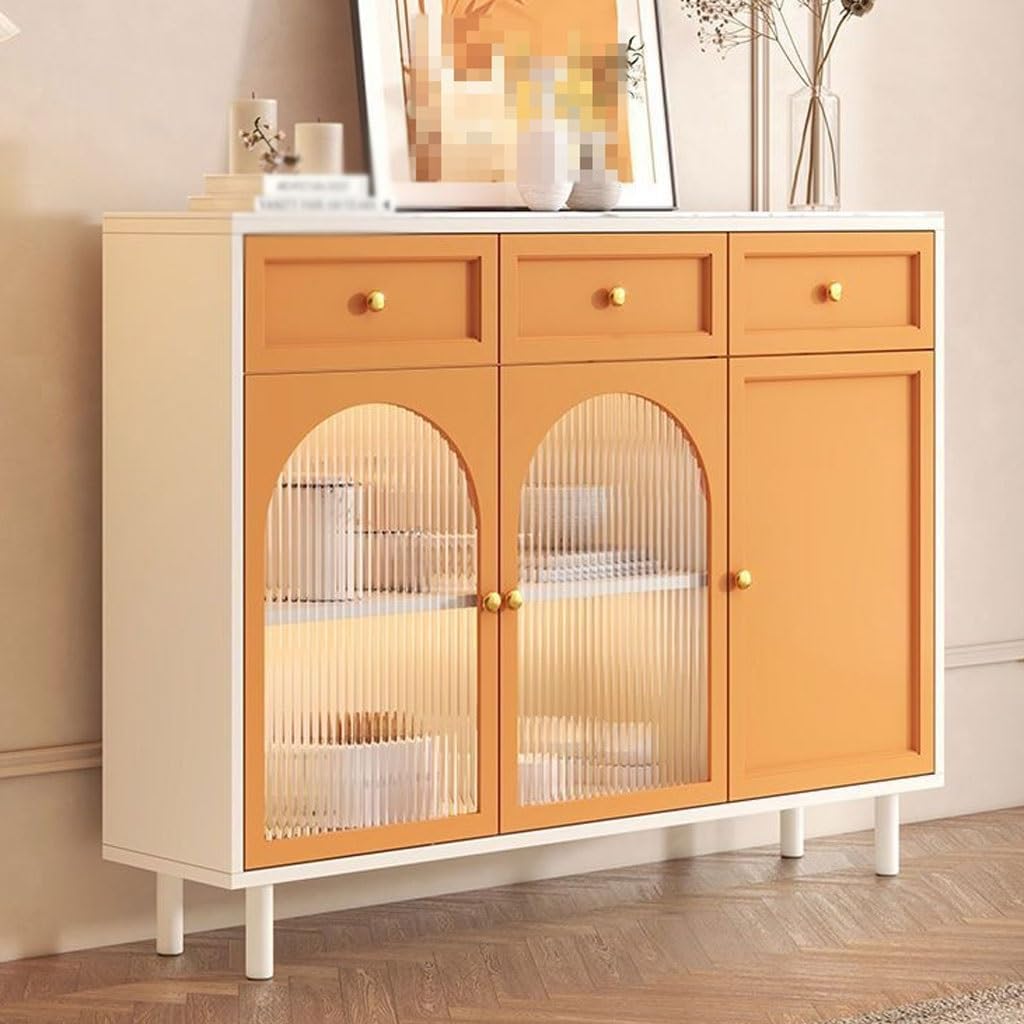 Entryway Cabinet Fashion Simple Cream Style Dining Sideboard Living Room Tea Cabinet Storage Cabinet Kitchen Storage Cabinet Sideboard Storage Cabinet(C)