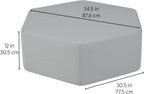 FDP Pro Series Hexagon Accent Ottoman (12" Height) Hand Upholstered Commercial Furniture for Hotel Lobby, Office, Restaurant, Home Collaborative and Configurable Seating - Slate Gray Crosshatch