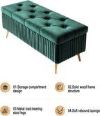 Entrance shoe-changing stool, bedroom storage stool with velvet surface, corner cushioned bench with storage, solid wood frame and sponge cushion, suitable for bedrooms, living rooms, entrances, etc.