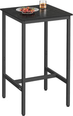 VASAGLE Bar Table, Kitchen Dining Table, High Top Pub Table, Bar Height Cocktail Table for Living Room Party, Sturdy Metal, 23.6 x 23.6 x 41.7 Inches for Narrow Spaces, Ebony Black and Ink Black