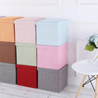 Garneck Folding Cloth Storage Stool Sky-Blue Multifunctional Footstool with High Bearing Capacity and Household Sundries Organizer for Playroom Nursery Closet Seating and Storage