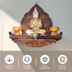 Wall Mounted Shrine Buddhist Altar, Personal Shrine Stand with Retractable Pull Plate, Wood Prayer Meditation Table for Living Room, Bedroom, Office