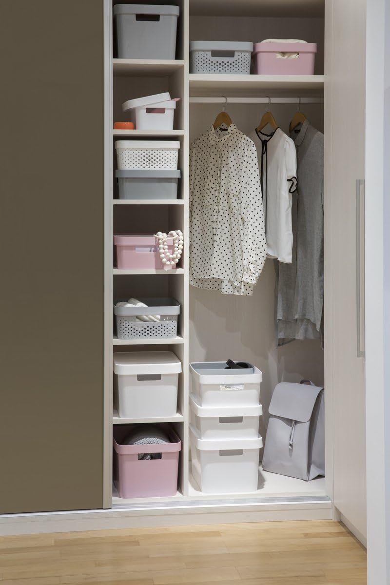 Curver 04760-N23-00 Infinity Storage Box Infinity Gepunktet 10,55x7,32x4,88in in White