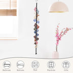SNOWSTAR Macrame Hair Claw Clip Organizer with Rotating Hook and 20 Metal Rings,Hanging Hair Clip Holder and Storage for Women Girls,Claw Clips Hanger Home Decor for Wall,Door,Closet (Black1PCS)