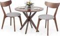 NAFORT Round Dining Table Set for 2, Mid-Century Modern Table and Chairs, Wood Kitchen Table w/Cushioned Chairs, Compact 3 Piece Dinette Set for Office, Bistro, Small Spaces, Kitchen, Restaurant