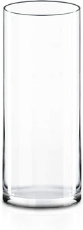 CYS Excel Glass Cylinder Vase (H:14" D:5") | Multiple Size Choices Glass Flower Vase Centerpieces | Hurricane Floating Candle Holder Vase