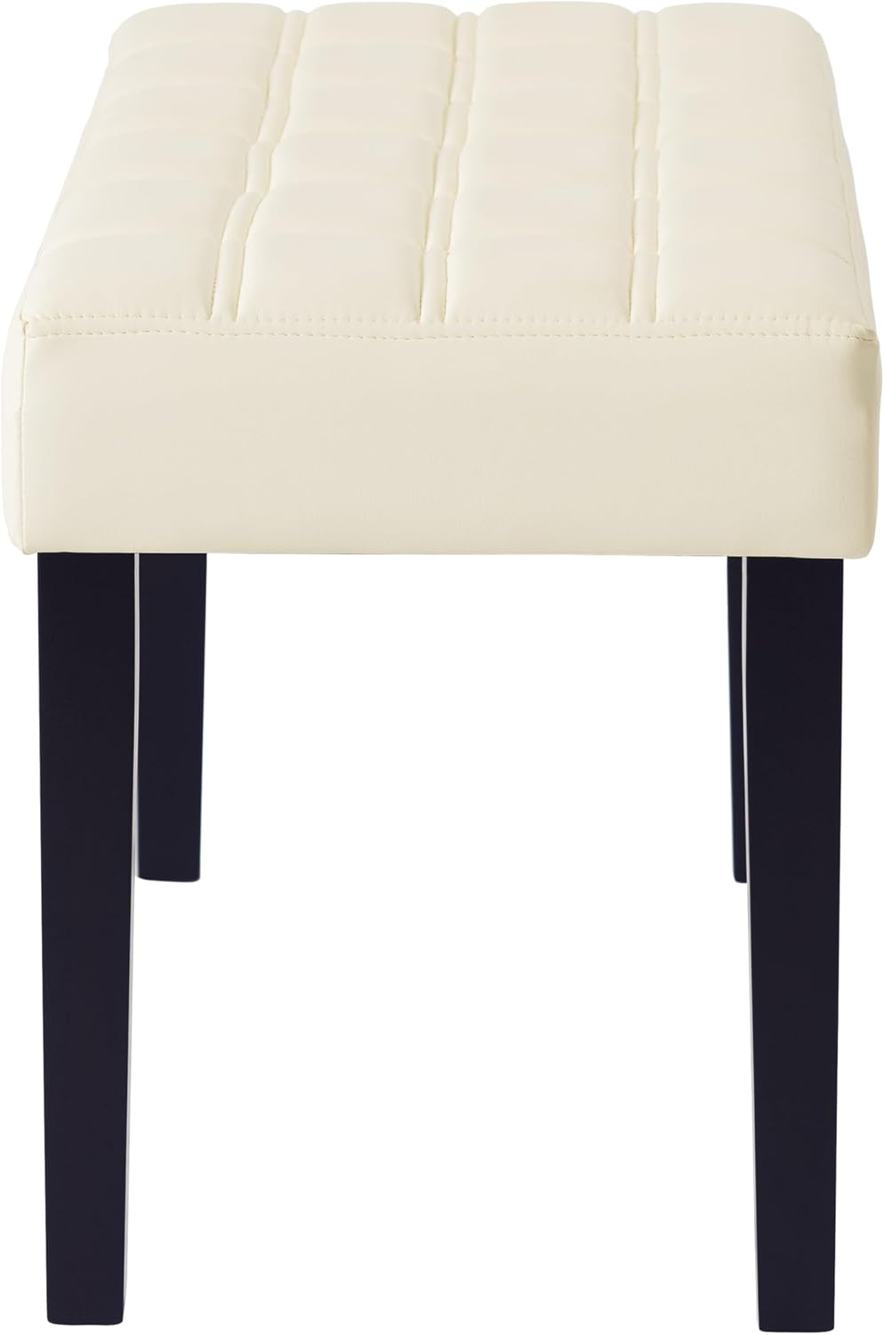 CorLiving California 24 Panel Bench in White Leatherette, White
