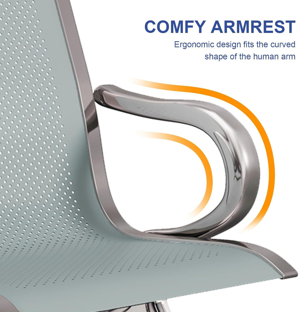 Reception Chairs Waiting Room Chair - Set of 2 Lobby Furniture with Arms Reception Bench for Airport Office Business Bank Hospital (2-Seat)