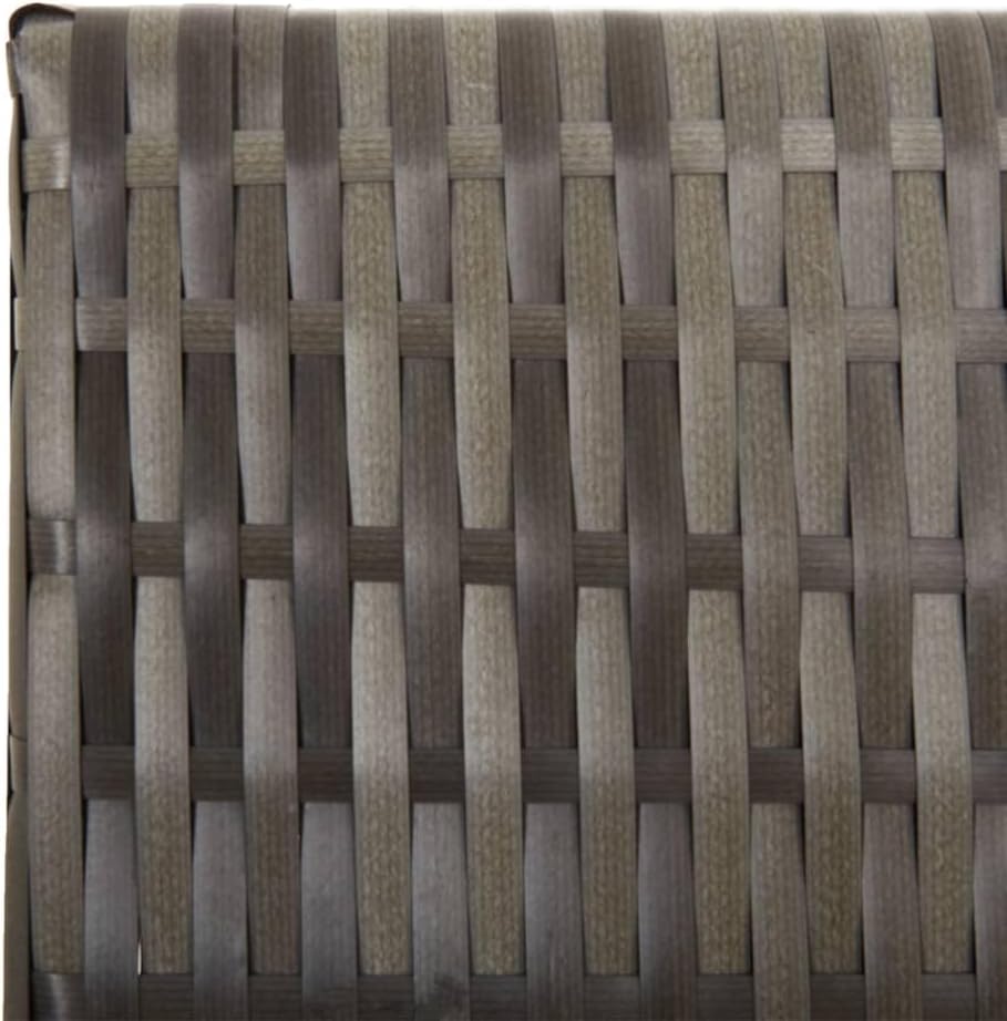 Poly Rattan Room Divider 6 Panels Gray, Privacy Screen with Powder-Coated Steel Frame, Foldable Partition for Indoor Outdoor Use, Blocks Sunlight