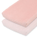 The Peanutshell Minky Dot Diaper Changing Pad Cover - Ultra Soft Baby Mat Cover for Girls, Fits 16” x 32” Changing Table Pads - Pink, 2 Pack