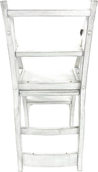 Carolina Chair & Table Antique Folding Library Ladder Chair - Convertible 2-in-1 Chair, Foldable Ladder Seat with Storage Shelf - Multifunctional Furniture for Bedroom, Dining (Antique White)