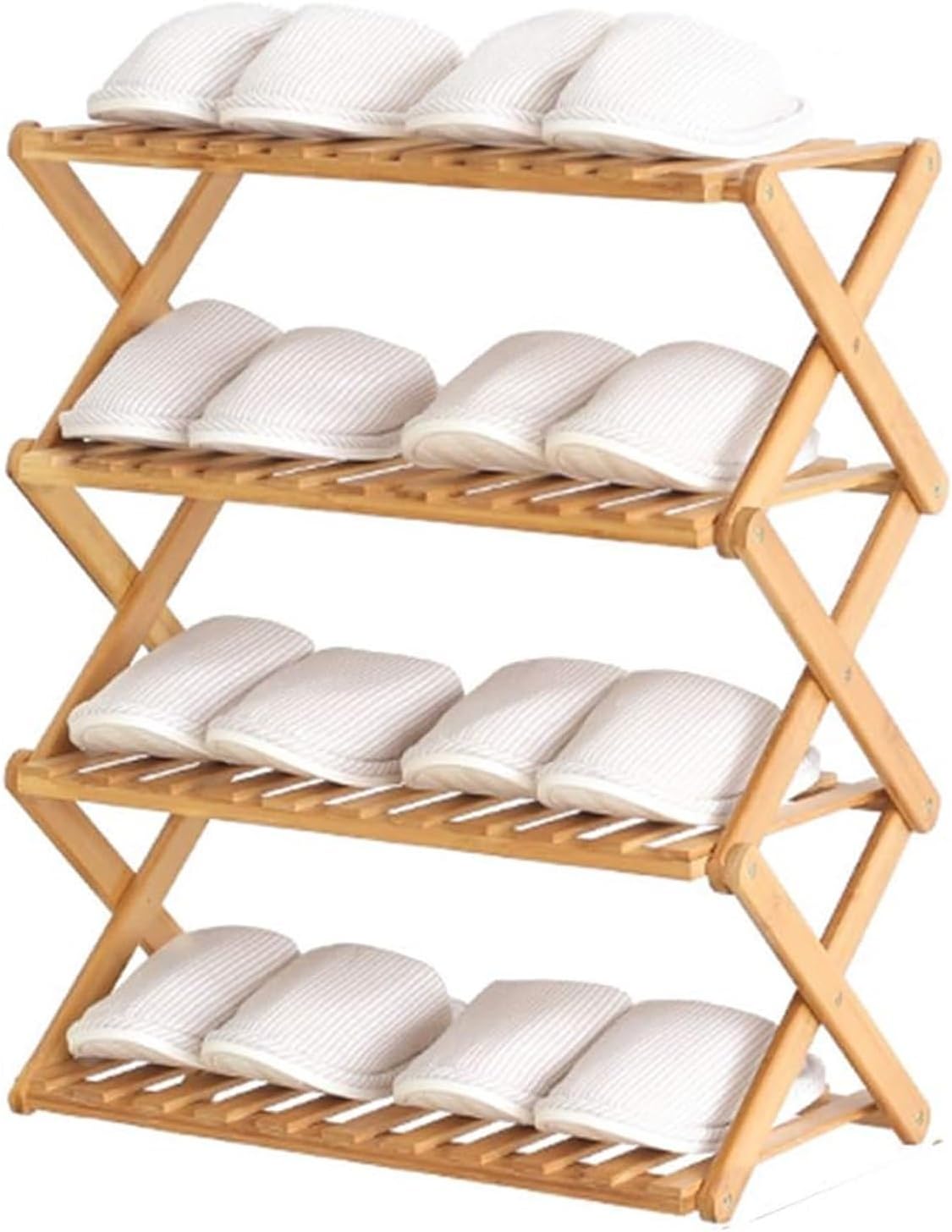 Stylish Bamboo Folding Shoe Rack - Space-Saving 3/4/5/6 Tier Storage Bench for Hallway & Entryway - 50cm/70cm/100cm Wide Sturdy nizer for Small Spaces