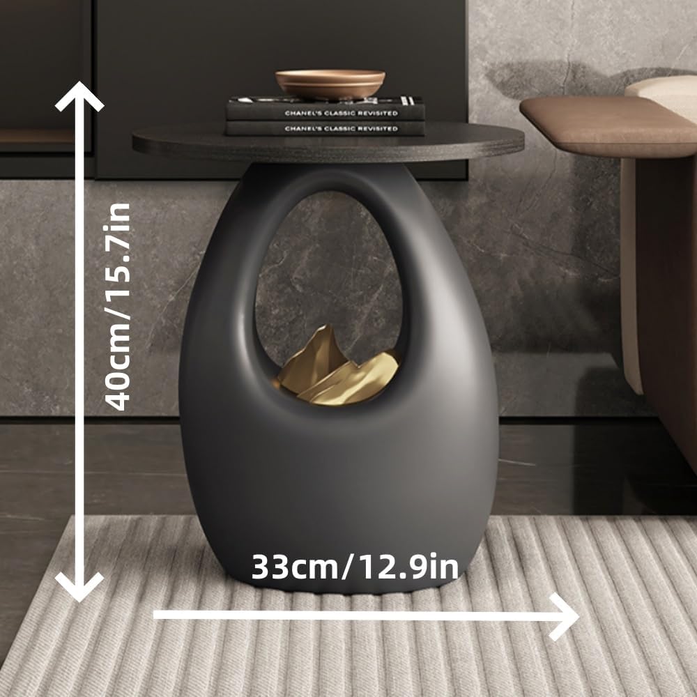 Round Side Table, Creative Nightstand, Stylish Sofa Accent Table, Suitable for Living Room, Bedroom, Balcony