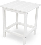 Polywood Classic Adirondack Chair & Long Island 18" Side Table Bundle, White