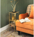 Nordic Home Living Room Metal Floor Rack Multi-Layer Hollow Shape Storage Light Luxury Side Table