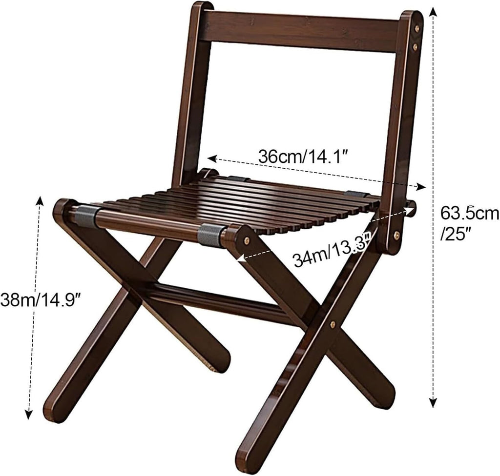 Folding Dining Chairs Set of 2 Foldable Bamboo Kitchen Chair Bamboo Frame Easy to Store for Apartment Small Space