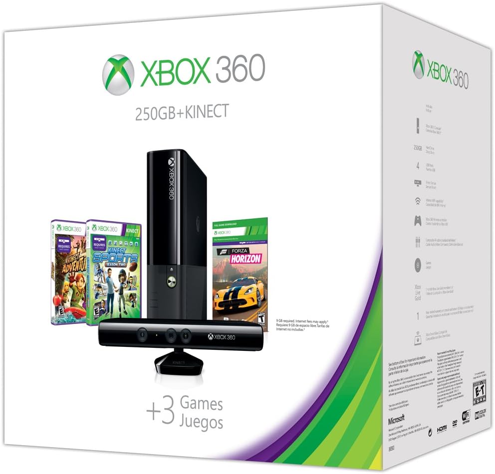 Xbox 360 E 250GB Kinect Holiday Value Bundle (Renewed)