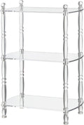 3 Tier Clear Acrylic Table, Accent Furniture for Living Room, Bedroom Clear Nightstand Side End Tables 12" D x 19" W x 28" H