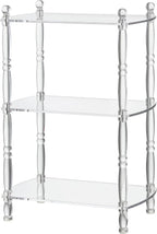 3 Tier Clear Acrylic Table, Accent Furniture for Living Room, Bedroom Clear Nightstand Side End Tables 12" D x 19" W x 28" H