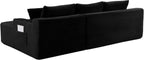 95" L-Shaped Cloud Sectional Couch, Right Facing Modular Compressed Boneless Sectional Sofa with Chaise Lounge, Plush Corduroy Boneless Corner Sofa for Living Room
