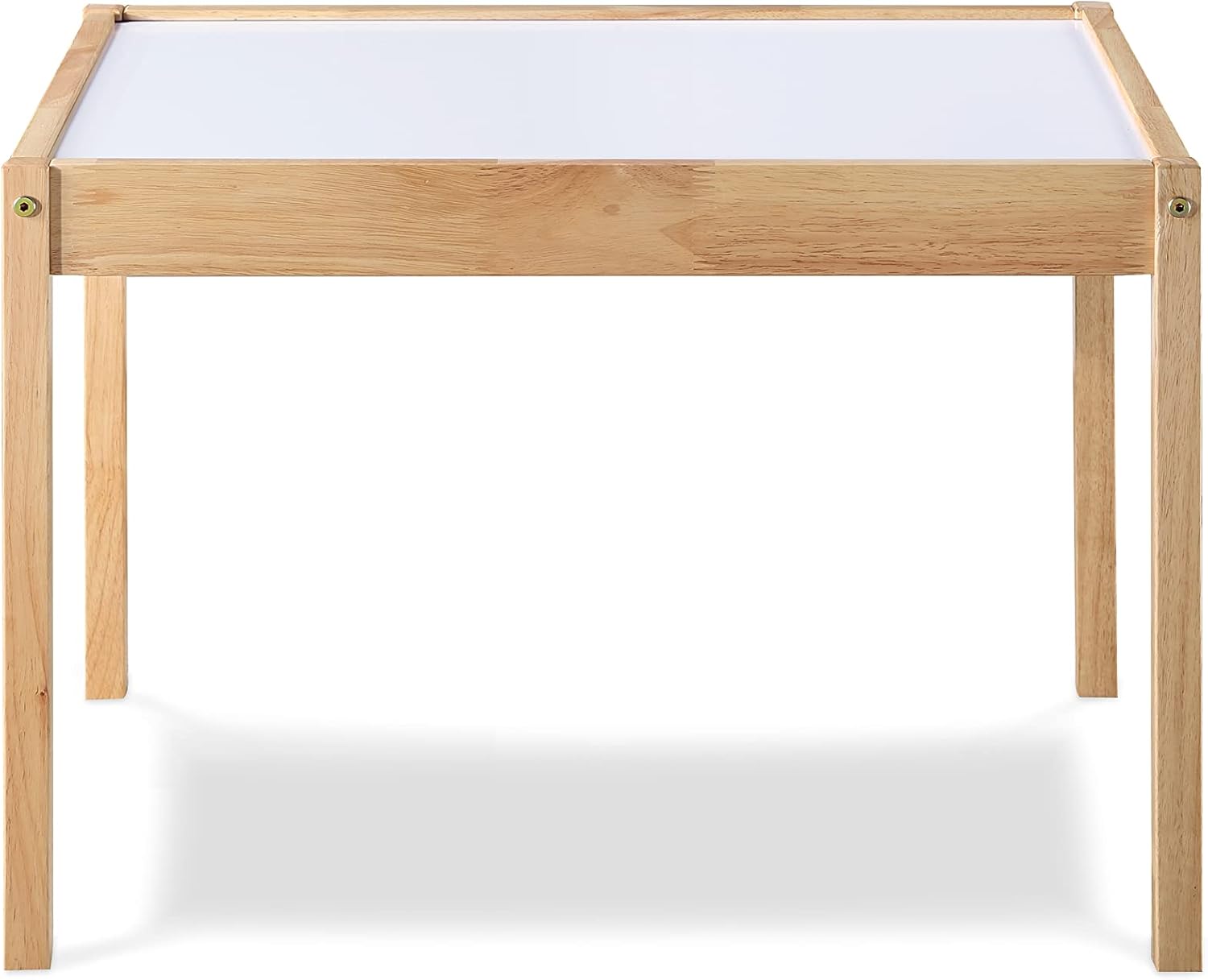 3 Pcs Dry Erase Table Two Chair Set, Natural