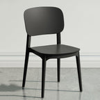 Plastic Stacking Chairs -Ergonomic Dining Stool Khaki-One-Piece Chairs,Sturdy, Seamless,Armless,high Back Support（1 Piece）(Black)