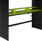 Full Size Wood Bunk Bed with Height-Adjustable Desk and Wardrobe,USB Port and RGB Light,for Kids Teens Adults Bedroom Use (Green#Wardrobe, Full)