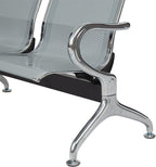 ide·o Airport Business Reception Hospital Chairs - Waiting Room Chair with Mesh Arms Reception Guest Chair for Salon Business Office Airport Hospital Bank Conference Room (2-Seat, Sliver-Mesh)