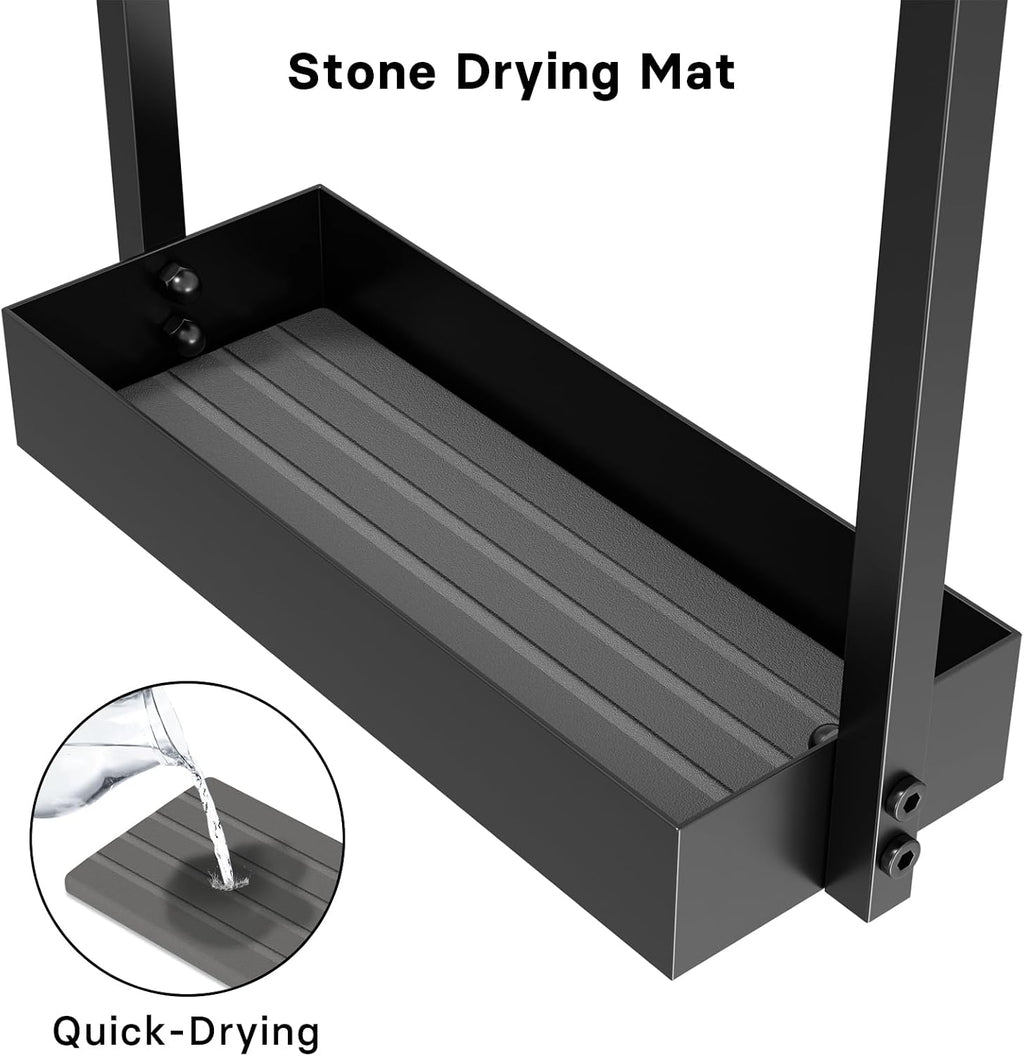 Metal Umbrella Stand with Drying Stone, Fits Compact Small Spaces | Free Standing