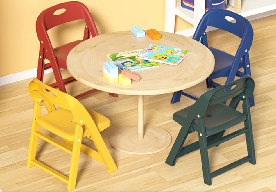 Foldable Plastic Chair with Backrest, Heavy Duty Stool 330lbs Capacity for Home Kitchen Office, Portable Folding Seat with Carry Handle & Non-Slip Pads, Secure Locking System for Camping Travel