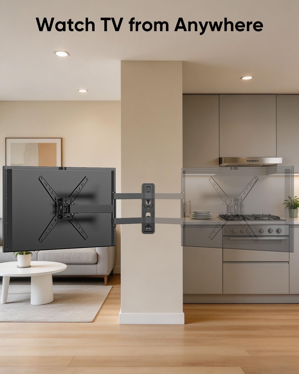 FORGING MOUNT Full Motion TV Wall Mount for 17-50 inch TVs up to 66 lbs,Rotating TV Wall Mount with Articulating Arms, Extension, Tilt, Swivel, Max VESA 300x300mm
