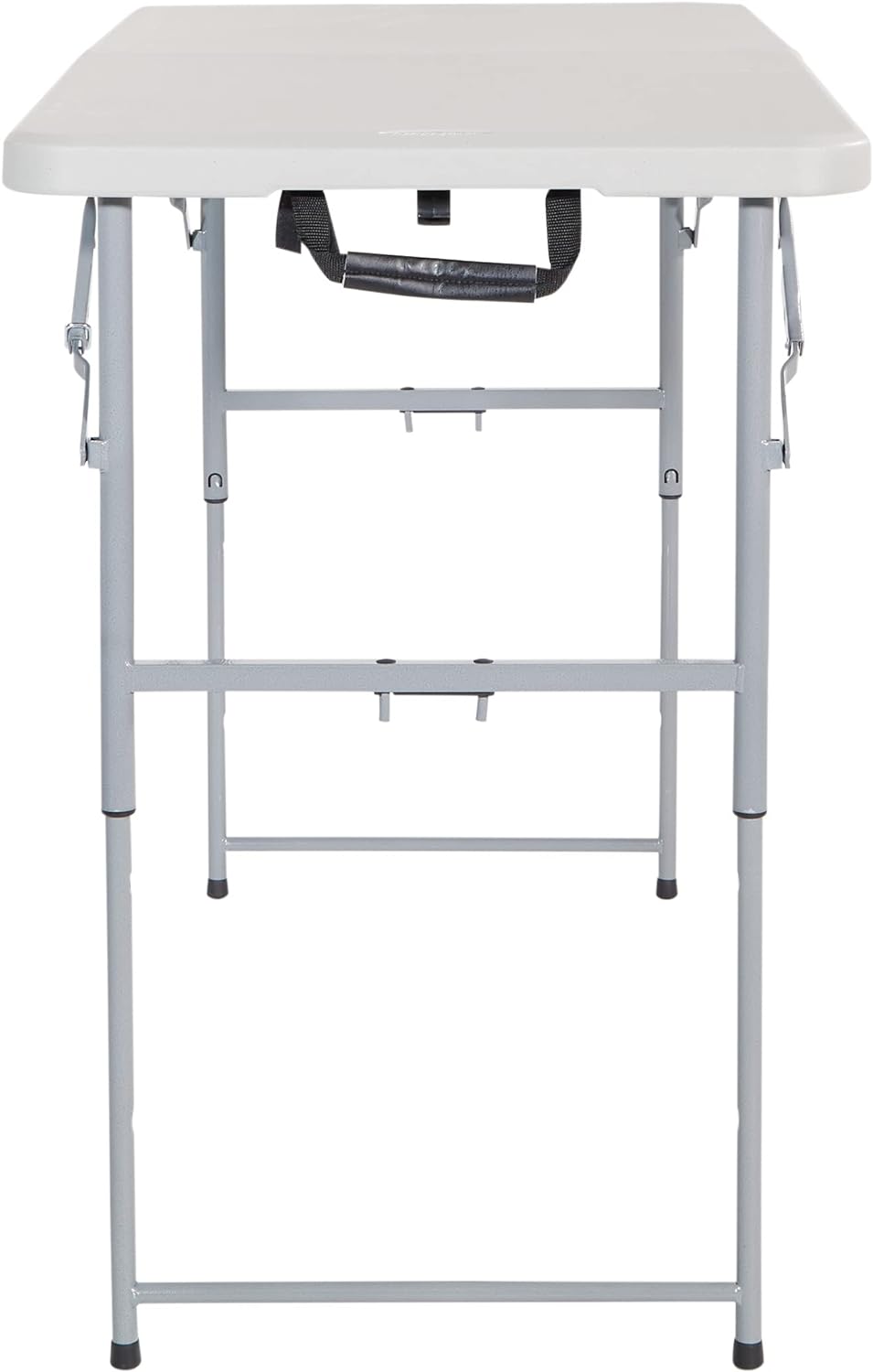 Office Star Resin Multipurpose Rectangle Table, 4-Feet Long, Height Adjustable, Center Folding Table, Light Gray