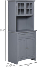 64" Kitchen Pantry Cabinet with Storage,Buffet Sideboard for Coffee Maker & Toaster,Snacks,Spices & Wine Liquor Cabinet for Kitchen Dining Room & Coffee Bar,Grey