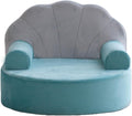 Snuggly Toddler Chair Soft Kids Sofa Cozy Kids Chairs Comfy for Toddlers 1-3, Plush Child Seat with Carry Handle Green Shell