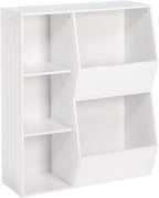 RiverRidge Toy Storage Organizer and Bookcase with Cubbies and Veggie Storage Bins for Home Organization Bookshelf and Containers for Organizing Kids' Toys