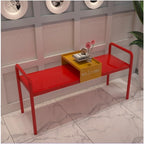 Outdoor Bench, Outdoor Park Gym Rest Bench, Wrought Iron Chair for Mall Café Seating Garden Bench(Blue)