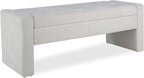 50" End of Bed Storage Bench, Modern Tufted Ottoman Bench with Soft Close Hinge, Large Capacity Upholstered Storage Ottoman for Bedroom, Living Room, Entryway, Fabric Foot of Bed Bench, Grey