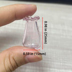 2 PCS Cat Whisker Vase, Miniature Glass Whisker Vase, Mini Vases, Dollhouse Accessories (Pink, Purple)