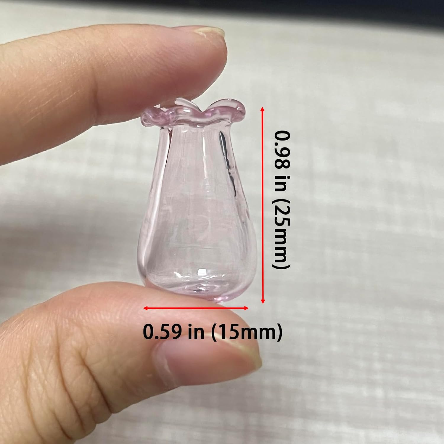 2 PCS Cat Whisker Vase, Miniature Glass Whisker Vase, Mini Vases, Dollhouse Accessories (Pink, Purple)