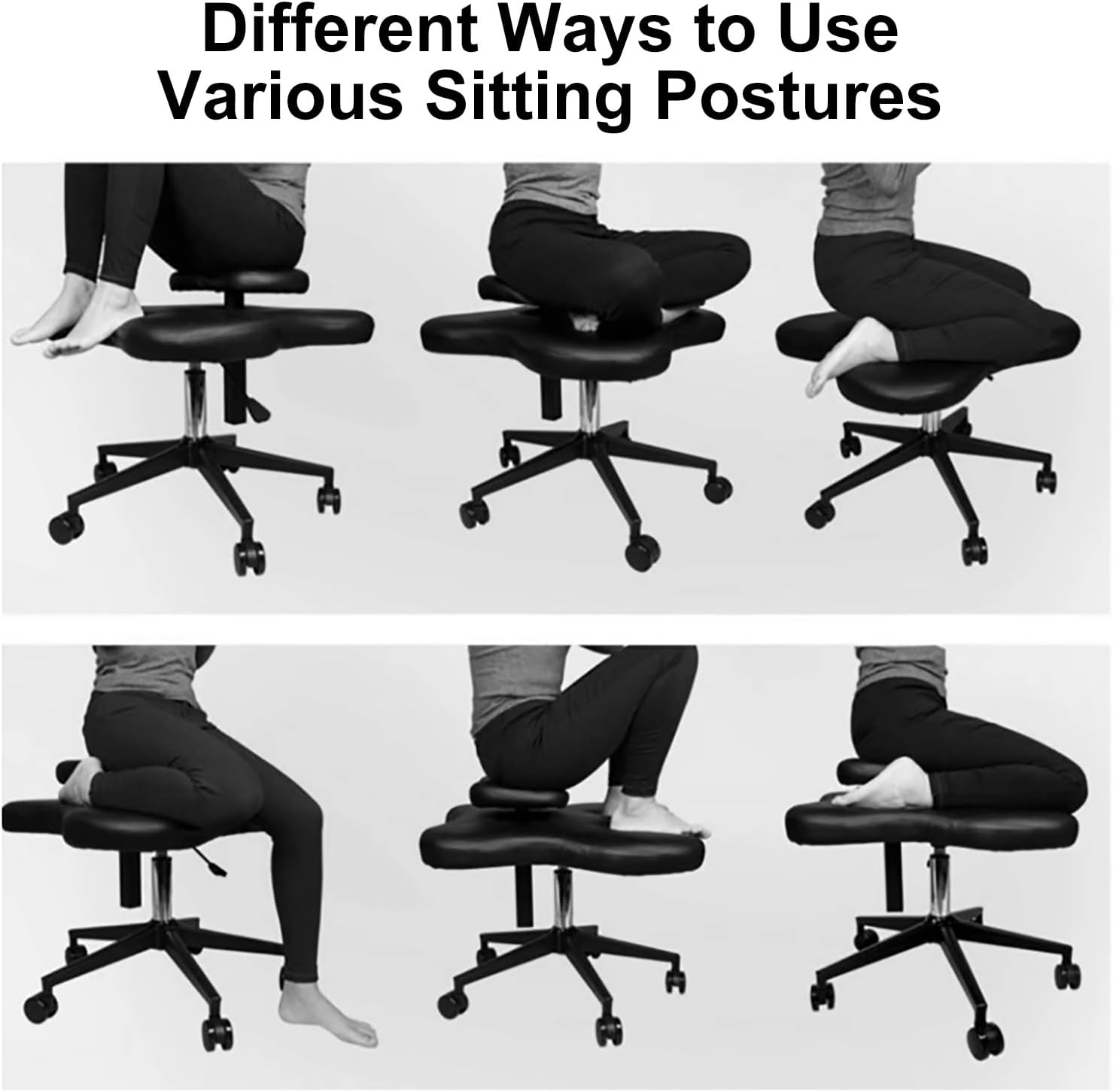 Ergonomic Kneeling Chair with Wheels Height Adjustable Home Office Desk Chair for Meditation Cross Legged Chair for Improved Posture One Size Fits All
