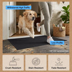 GORILLA GRIP® Ultra Absorbent Front Door Mat Outside Entrance, Traps Dirt and Moisture, HydroABSORB Indoor Outdoor Doormat Holds Up to 1.7 Cups Water, Stain and Fade Resistant Welcome Mat, 29x17 Black