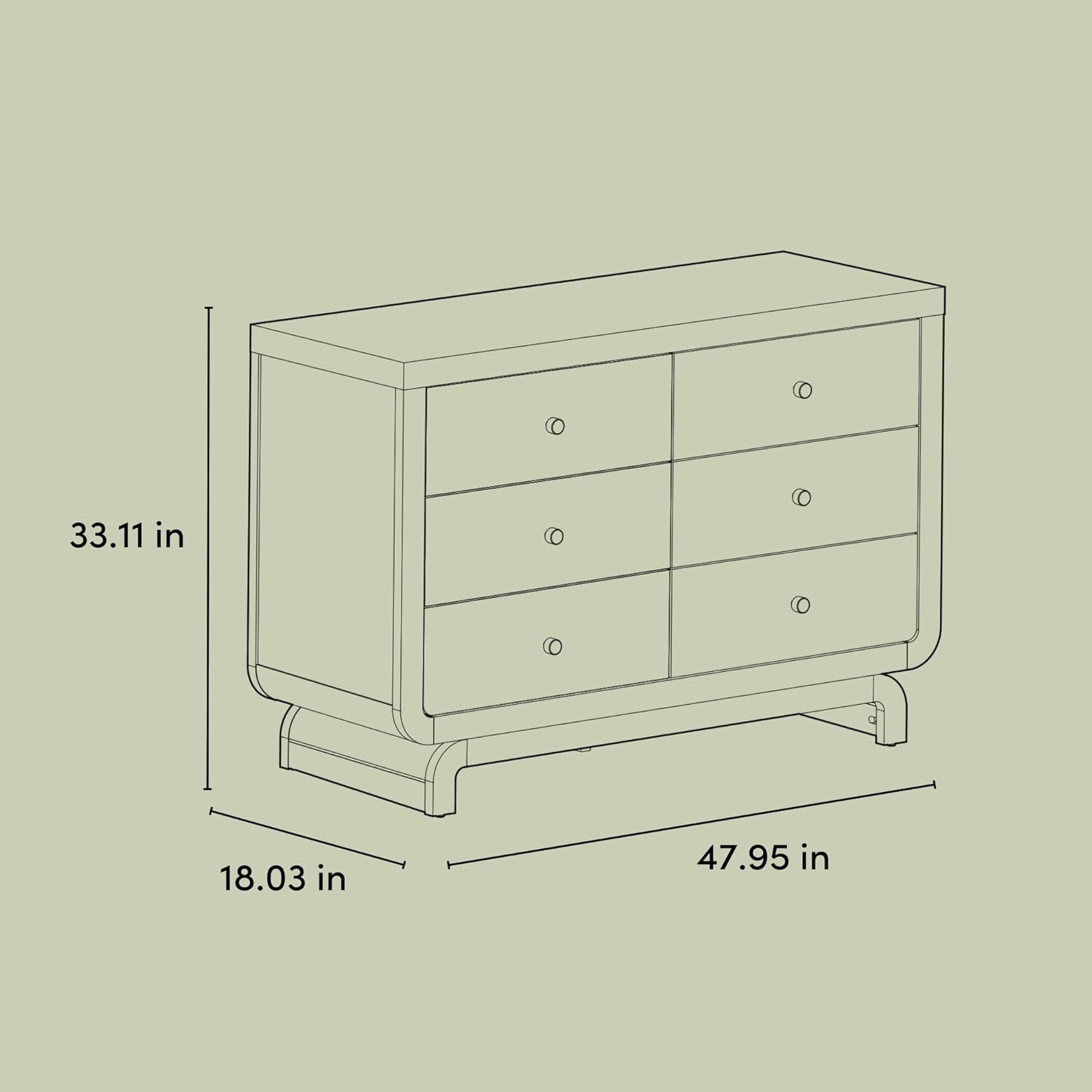 Storkcraft Santorini 6 Drawer Double Dresser, Driftwood | GREENGUARD Gold Certified, Interlocking Drawer System, Premium Wood Dresser Drawer Organizer for Nursery and Kids Bedroom