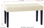 CorLiving California 24 Panel Bench in White Leatherette, White