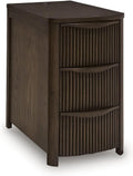 Signature Design by Ashley Camdill Chairside Contemporary End Table with USB Port and Charging Station, Dark Brown