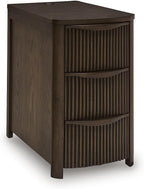 Signature Design by Ashley Camdill Chairside Contemporary End Table with USB Port and Charging Station, Dark Brown